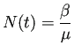 $ N(t)=\dfrac{\beta}{\mu}$