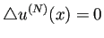 $\displaystyle \Laplacian u^{(N)}(x)=0$