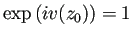 $ \exp\left(i v(z_0)\right)=1$