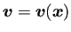 $ \bm{v}=\bm{v}(\bm{x})$