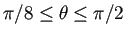 $ \pi/8\le\theta\le\pi/2$