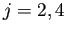 $ j=2,4$