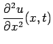 $ \displaystyle
\frac{\partial^2 u}{\partial x^2}(x,t)$