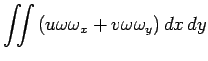 $\displaystyle \dint\left(u\omega\omega_x+v\omega\omega_y\right) \DxDy$
