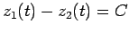 $ z_1(t)-z_2(t)=C$