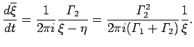 $\displaystyle \frac{\D\overline \xi}{\D t}=\frac{1}{2\pi i}\frac{\mathit{\Gamma...
...mathit{\Gamma}_2^2}{2\pi i(\mathit{\Gamma}_1+\mathit{\Gamma}_2)}\frac{1}{\xi}.
$