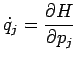 $\displaystyle \dot q_j=\frac{\rd H}{\rd p_j}$