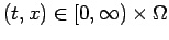 $ (t,x)\in[0,\infty)\times\Omega$