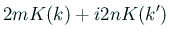 $\displaystyle 2m K(k)+i2 nK(k')$