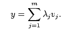 $\displaystyle \quad y=\sum_{j=1}^m \lambda_j v_j.$