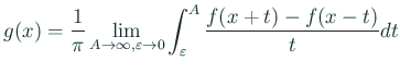$\displaystyle \lim_{\lambda\to\infty}\frac{1}{\pi}\int_0^\lambda\int_\R \sin t(u-x)f(u)\Du
$