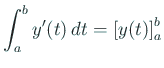 $\displaystyle \int_a^b y'(t)\,\D t=\left[y(t)\right]_a^b
$