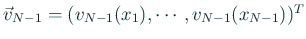 $ \vec v_{N-1}=
(v_{N-1}(x_1),\cdots,v_{N-1}(x_{N-1}))^T$