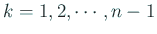 $ k=1,2,\cdots,n-1$