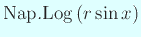 $ \mathrm{Nap.Log} (r\sin x)$