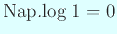 $ \mathrm{Nap.log}\;1=0$