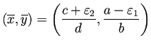 $ (\overline{x},\overline{y})=\left(\dfrac{c+\eps_2}{d},
\dfrac{a-\eps_1}{b}\right)$