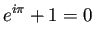 $\displaystyle e^{i\pi}+1=0
$