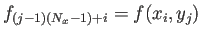 $\displaystyle f_{(j-1)(N_x-1)+i}=f(x_i,y_j)$