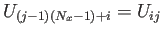 $\displaystyle U_{(j-1)(N_x-1)+i}=U_{ij}$