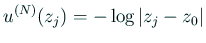 $\displaystyle u^{(N)}(z_j)=-\log\vert z_j-z_0\vert$