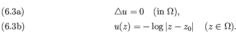 \begin{subequations}% 2024-05-25 10:05の式群
\begin{align}&\Laplacian u=0\qua...
...\vert z-z_0\right\vert\quad\text{($z\in \Omega$)}. \end{align}\end{subequations}