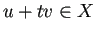 $ u+tv\in X$
