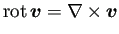 $ \rot\bm{v}=\nabla\times\bm{v}$