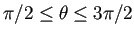 $ \pi/2\le\theta\le 3\pi/2$