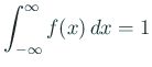 $\displaystyle \int_{-\infty}^\infty f(x) \Dx=1$