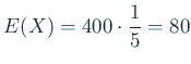 $ E(X)=400\cdot\Dfrac{1}{5}=80$