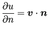 $\displaystyle \frac{\rd u}{\rd n}=\bm{v}\cdot\bm{n}
$