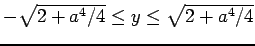 $ -\sqrt{2+a^4/4}\le y\le \sqrt{2+a^4/4}$