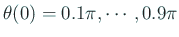 $ \theta (0)=0.1\pi ,\cdots ,0.9\pi $